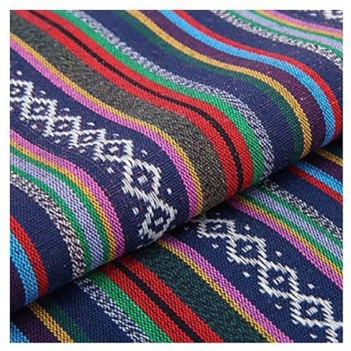 BrightGlow Baumwolle Stoff zum Nähen Ethnisches Muster Baumwollstoff Boho-Stoff Meterware Exotische Blumen Stoff Baumwoll-Leinenstoff Bunter Retro-Dekostoff Zum Nähen Kostümstoff 13# 200 X 150CM
