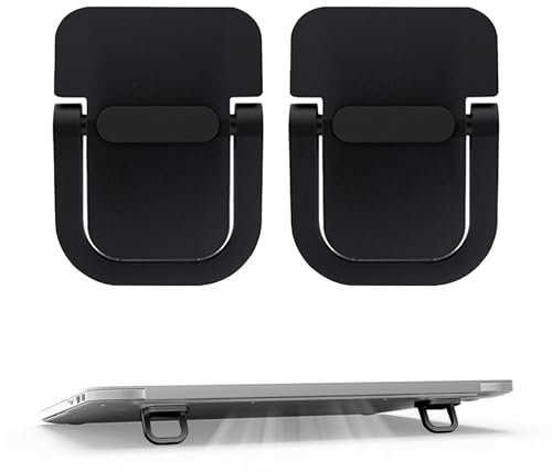 VILITI 2 Pcs Portable Keyboard Riser,Black Aluminum Adjustable Keyboard Riser Laptop Feet,Portable Pc Dissipation Invisible Kickstand, for Macbook Tabletop Foldable Holder Desk Risers Legs(Black)