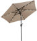 COSTWAY Parasol de Jardin Extérieur Ø 230 CM, Parasol Inclinable Lumineux Solaire, Bouton-Poussoir, Manivelle, Toit Ventilé, Cadre en Métal, pour Balcon Jardin Terrasse (Brun)