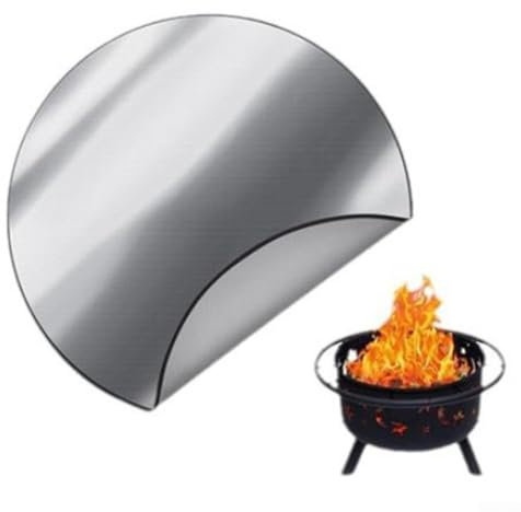 Feuerfeste Schutzunterlage, Kaminofen, feuerfest, Silikon, Ofen, rund, schwer entflammbar, Schutzpolster für Holzöfen, Kamine, 60 x 60 x 0,6 cm