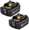 SSCYHT 18 Volt Lithium Battery 18V 6000mAh 3000mAh 4000mAh 5000mAh Rechargeable Battery 18V Cordless Power Tools Batteries for 50W - 110W Motors with Indicator and Button,18V3000mAh 2Pack