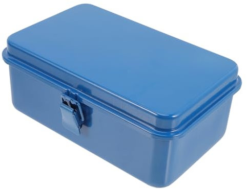 DIYEAH Boîte à Outils Acier mécanique réparation Tronc Organisation Petit conteneur à Outils Petite Boite à Outils en métal conteneur d'outils Organisateur d'outils Feuille de Fer Bleu