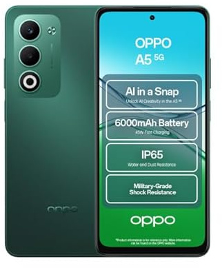 OPPO MediaTek CPH2735 Smartphone A5 5G 6,7 4 Go de RAM 128 Go de stockage MediaTek Dimensity 6300 HD+ 1604 x 720 pixels ColorOS
