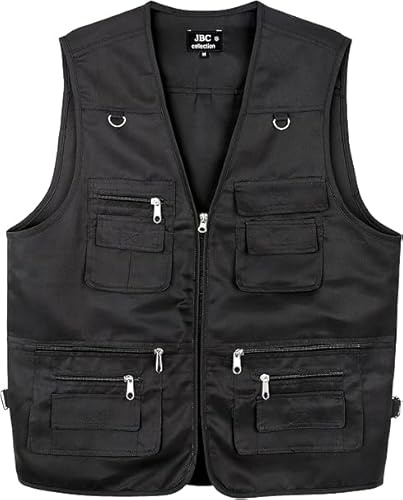 BLOOM BLENDS Mens Fishing Vest Lightweight Multi Pocket Utility Gilet with Zipped Pockets D Rings, Outdoor Waistcoat for Anglers, Hiking and Travel