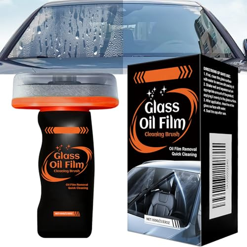 Q4 Glass Guard, Hand-Held Glass Emulsion, Car Glasss Oil Film Remover Brush | Automotive Oil Film Cleaners, Glasscleaner for Car, Windows, Mirrors, and Glasss Surfaces