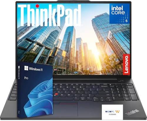 Lenovo ThinkPad E16 Business Laptop w/Backlit Keyboard & MS Office for The Web, Intel Core i5-1335U, 40GB RAM, 1.5TB(1TB SSD+500GB Portable Drive), 16 FHD+ IPS, Win 11 Pro, WOWPC 3-in-1, w/o Mouse