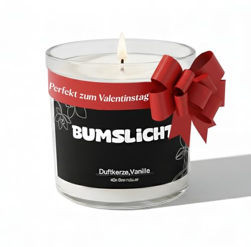 Duftkerze im Glas mit frechem Spruch Bumslicht – Vanille Kerzen Duft | Geschenke für Freundin als Geschenk Valentinstag für sie, Jahrestag Geschenk und Lieblingsmensch | deko besondere Kerzen im Glas