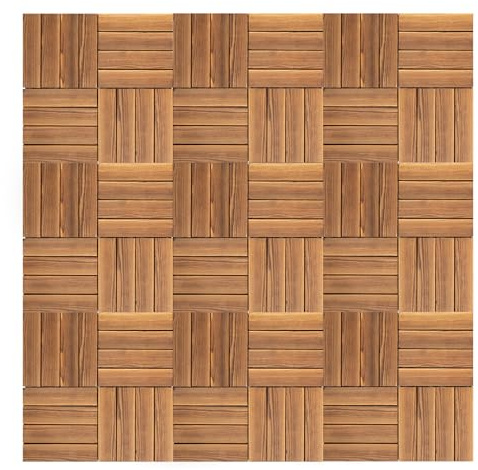 Holzfliesen 36er Set (1m²), Terrassenfliesen 30x30cm Kiefernholz karbonisiert mit Klicksystem, DIY Bodenbelag für Balkon, Garten, Terrasse, Bad, innen & außen, belastbar bis 3000 kg