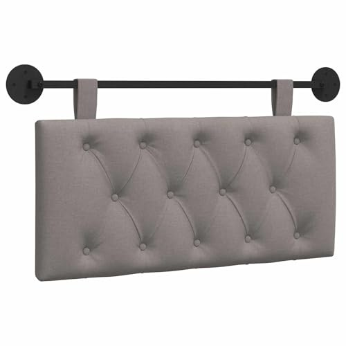 vidaXL Hängendes Kopfteil Taupe Stoff, Moderner Schlafzimmerkopf, rechteckiges Polster, Cozier Rückenlehne, minimalistische Deko, platzsparend