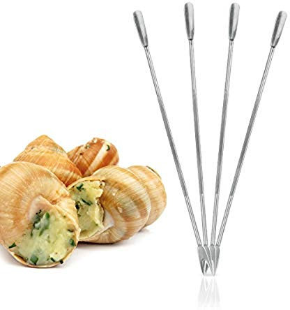 Metaltex Lot de 4 fourchettes à Homard en Acier Inoxydable 18 cm, Argent