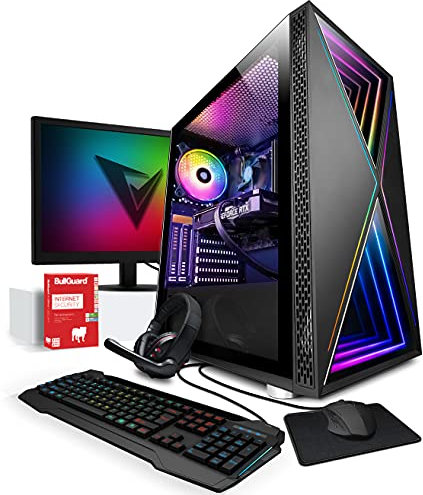 Vibox V-54 Gaming PC - 24 Monitor Bundle - AMD Ryzen 5 4500 Processor - Nvidia RTX 3060 12GB Graphics Card - 16GB RAM - 480GB SSD - Windows 11 - WiFi