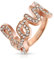 BlackAmazement Edelstahl Ring Love Liebe Rose Gold Zirkonia CZ besetzt Rosegold Damen (52 (16.6))