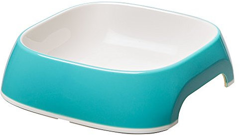 Ferplast Dog Bowls GLAM, Non-Slip Rubber Base, Food and Water Plastic Bowl Easy to Clean, 0,75 Liter, Blue