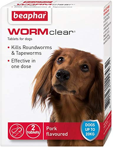 Beaphar Wormclear Dog Upto 20kg 2 Tablets (Pack of 6)