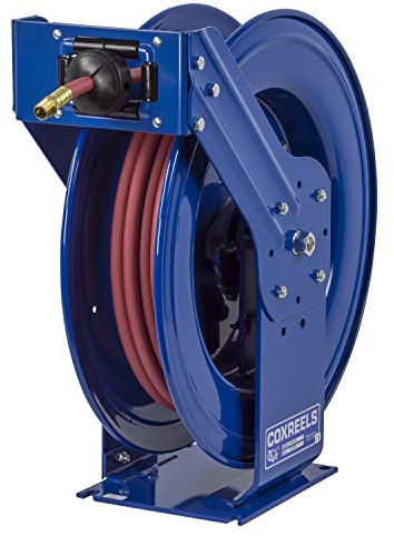 Coxreels TSH-N-3100 Retractable Air, Water or Oil Hose Reel, T-Fuel Series 3/8”x100’, 300PSI-Easy-Maintenance with Brass Swivel & Multi-Position Mount Arm-Heavy-Duty Steel Construction, Made in USA
