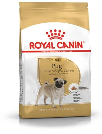 Royal Canin Pug | 1,5 kg | Trockenfutter für ausgewachsene Möpse | Zur Unterstützung des Fells und der Verdauung | Für Hunde ab dem 10. Lebensmonat