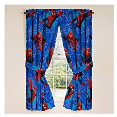 Zeilako Marvel Astonish' 42 x 63 Curtain Pair with Tie Backs Drape Set, Fabric, Avengers-Spiderman, W 42.1 x L 63 (1 Panels)