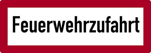Schild Alu Feuerwehrzufahrt 210 x 594 mm (Parkverbot, Brandschutzschild, Einfahrt freihalten, Einfahrtsschild) wetterfest