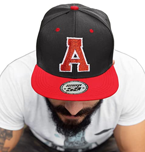 4sold ABC Rot Schwarz Cap Snapback Cappy Caps Mütze Aufschrift Beanies Basecap CRO (A)