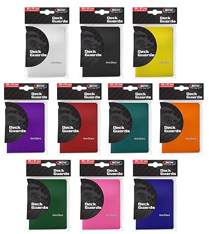 BCW 1000 Double Matte Deck Guard Card Sleeves | Assorted Mix for MTG, Pokemon, L5R, Dragon Ball | Top Loaders for Cards |10 Vibrant Colors | Premium Protection Trading Card Sleeve