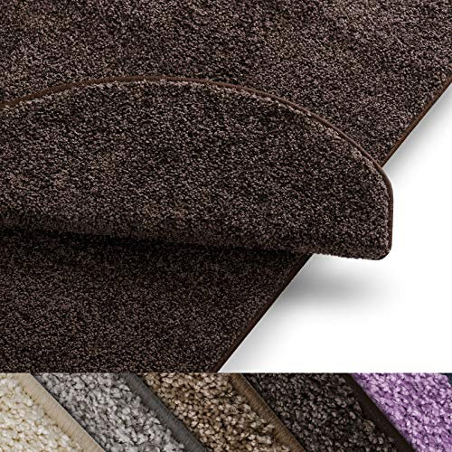 casa pura Teppich Läufer Uni Nougat | Qualitätsprodukt aus Deutschland | GUT Siegel | kombinierbar mit Stufenmatten | viele Größen (160 x 450cm)