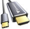 FOINNEX USB C auf HDMI Kabel 8K@60Hz, Type C zu HDMI 2.1 Kabel Thunderbolt 4/3, USB 4 Kompatibel, USB C 3.1 to HDMI Cable für MacBook Pro/Air, iMac, iPad Pro, Galaxy S20 S10, Surface, Dell, HP, 1M