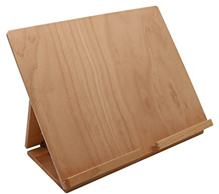 Tablet-Ständer aus Buche, Leseständer, Zeichenbrett, Tischstaffelei, Notenständer, Pad-Ständer, Lesewinkel einstellbar