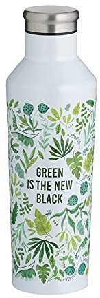 Typhoon PURE Steel Water Bottle | Double Walled | Leak-Proof and Condensation-Free | Insulated Reusable Bottle with Wide Neck |Keeps Cold for 24 Hours,Hot for 12 Hours |Green is the New Black, 500 ml