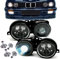 DM Autoteile 1001 Scheinwerfer Schwarz mit Fadenkreuz +DE Linse Hella Optik+H1 Birnen kompatibel für BMW E30