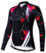 Radtrikot Langarm Damen Mountainbike Trikot Zip Shirts Rennrad Bekleidung Sport Racing MTB Tops für Damen Damen Bouse Herbst Herbst Frühling Atmungsaktiv schwarz rot Größe XL