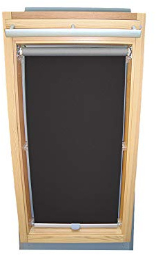 Rollo für VELUX Dachfenster THERMO Alu-Rückseite Dachfensterrollo für TYP GGL/GPL/GGU/GPU - F08 - Farbe Dunkelgrau - mit Haltekrallen