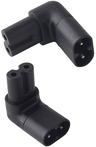 Aofan IEC320 C8 Stecker to C7 Weiblich Plug 90 Grad Oben und unten abgewinkelt Power Adapter Konverter 2 Stück