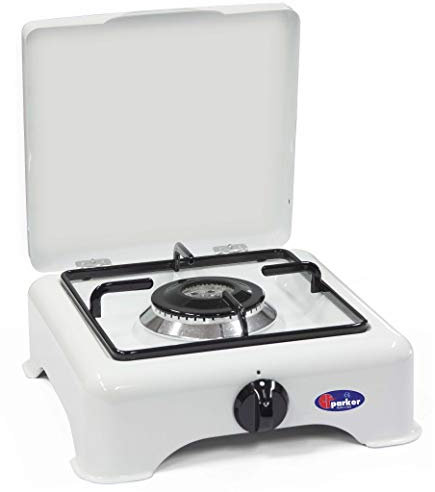 CFParker Hornillo de 1 fuego a gas metano, quemador de doble corona con válvula de seguridad para uso interior, fabricado en Italia – 5321 GPSm/C