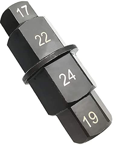 ANCLLO Outil pour essieu avant de moto - Outil adaptateur de douille pour axe hexagonal - 17 mm, 19 mm, 22 mm, 24 mm