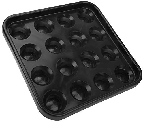 Sharainn Pool Ball Tablett, 16 Löcher Pool Snooker Billardkugel Aufbewahrungshalter Tablett Snooker Ball Tablett Billardzubehör zum Aufbewahren von Bällen(Black)