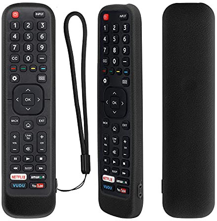 Custodia Protettiva in Silicone Remoto Compatibile con Hisense Telecomando EN2A27 EN2X27HS EN2BO27H ERF2K60H EN2BI27H, Custodia Telecomando per Hisense originale TV Telecomando (Nero)