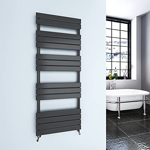 Heated Towel Rail Radiator for Bathroom Flat Panel Ladder Anthracite Designer Central Heating RADS 1600X600mm