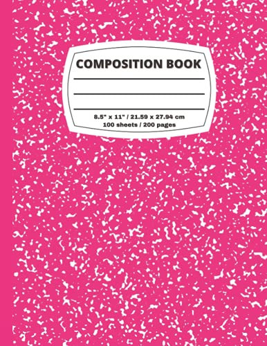 Composition Book: Rose and White Marble Cover Composition Notebook, College Ruled, 200 pages, 8.5 x 11, Book for School and Students for Writing and Journaling