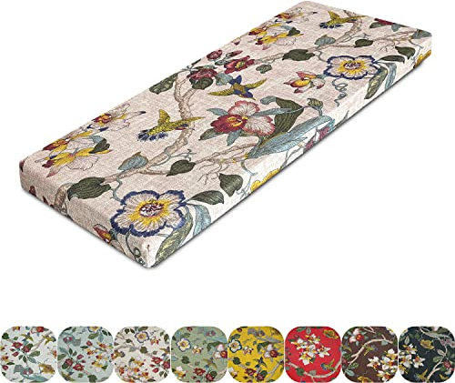 PHUSTJKL Bankkissen Bankauflage Sitzkissen für Fensterbank, 30 Farben, 3cm/5cm/8cm Dickes Schwammpolsterung mit Hoher Dichte Waschbare Stuhlkissen (Farbe#34 Beige, Size: 120x45x5cm)