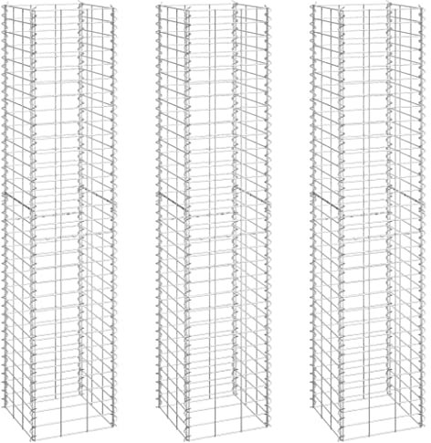Lits surélevés en gabion 3 pcs 30x30x150 cm Fer