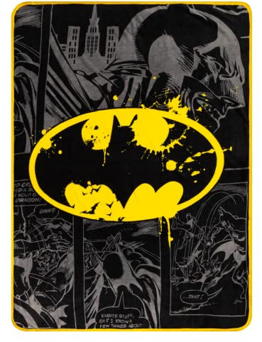 Franco Collectibles Batman Bedding Super Soft Micro Raschel Überwurf, 116,8 x 152,4 cm, offizielles Lizenzprodukt