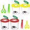 LUFEIS 8 Stück Becherlupe Set,Insekten Beobachtungsbox Insekt Viewer Box Insekten Viewer,Mit 4 Lupendose,2 Pinzette und 2 Insektenfänger Scherenzange,für Kinder Outdoor Wissenschaft Natur Erkundung