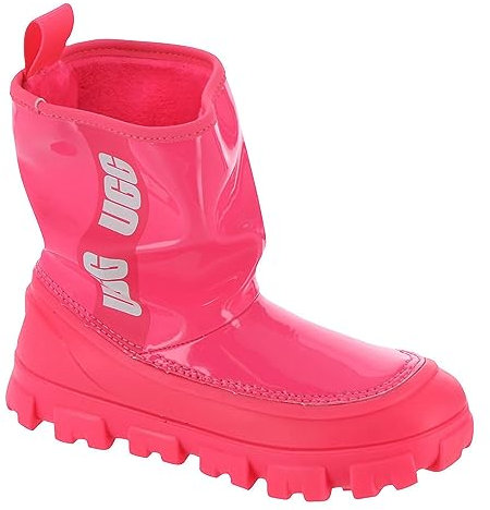UGG Mini stivali da pioggia unisex K Classic Brellah, Super Corallo, 6 US Big Kid