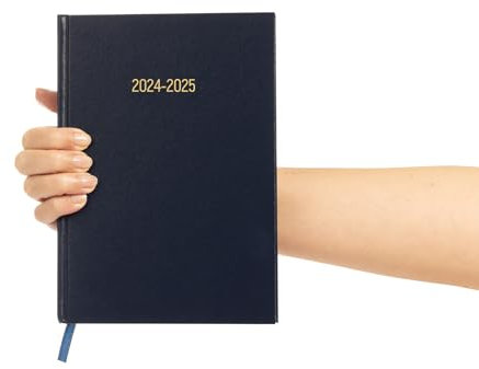 Schülerkalender 2024 2025 A5 Seite ein Tag Schulplaner Schüler Lehrer Jahr (Marineblau)