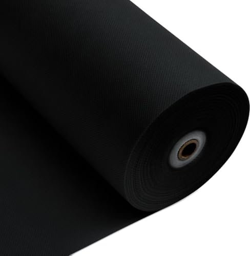 Longing Home Rouleau de Nappe jetable en intissé Imitation Tissu au mètre, idéal pour Un Anniversaire, Une fête, décoration (Noir, 1,18 × 25 m)