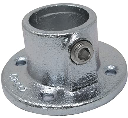 SOTOOLS Temperguss Fuß- bzw. Wandbefestigung, für 48,3 mm Rohr | Runde Ausführung, Rohrverbinder.