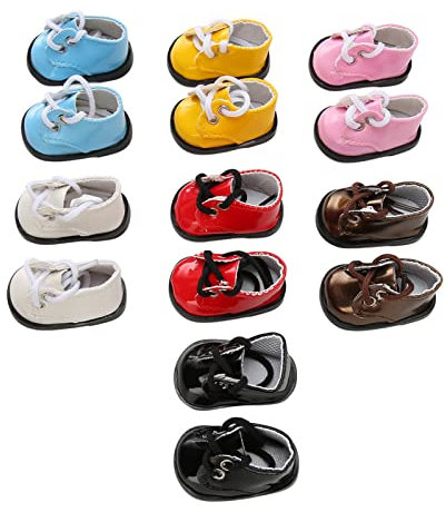 Puppenschuhe mit Kugelgelenk, 5,6 X 3,3 Cm, Helle Farben, Puppenschuhe aus PU-Leder für 20 Cm Große Puppen