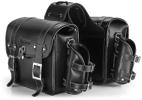 Lechnical Borsa per sedile posteriore per moto retrò Borsa per moto di grande capacità Borsa per moto universale Borsa posteriore per attrezzi da moto Borsa laterale portaoggetti