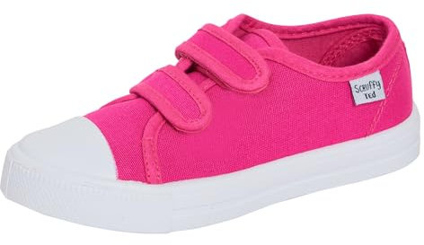 Scarpe in tela per bambini, unisex, facili da allacciare, scarpe casual, Rosa fucsia, 30 EU