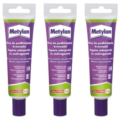 Metylan Naht- und Reparaturkleber, hohe Klebkraft, einfache Anwendung, für alle Arten von Tapeten, repariert Risse und kleine Flächen von Wandtapeten, Transparent, 60 g Tube (3)